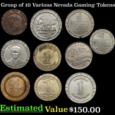 Group of 10 Various Nevada Gaming Tokens .