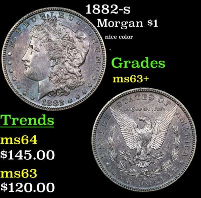 1882-s Morgan $1 Grades Select+ Unc. 1882-s Morgan Dollar $1 Grades Select+ Unc.