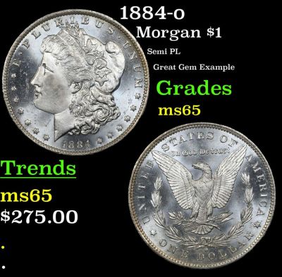 1884-o Morgan $1 Grades GEM Unc. 1884-o Morgan Dollar $1 Grades GEM Unc.