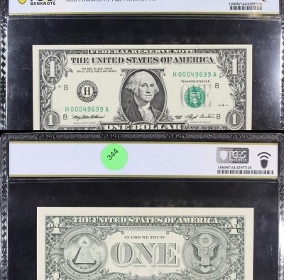 PCGS 1993 $1 Federal Reserve Note St. Louuis, MI FR-1919H Low Serial # 00049699 Graded cu64 PPQ 