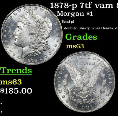 1878-p 7tf vam 80a I2 R5 Morgan $1 Grades Select Unc. 1878-p 7tf vam 80a I2 R5 Morgan Dollar $1 