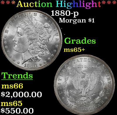 ***Major Highlight*** 1880-p Morgan Dollar $1 ms65+ SEGS (fc). ***Major Highlight*** 1880-p 