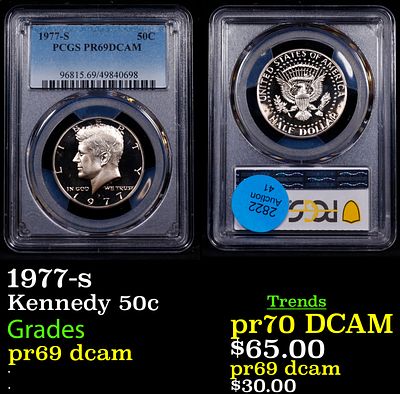 1977-s Proof Kennedy Half Dollar 50c pr69 dcam PCGS. 1977-s Kennedy Half Dollar 50c pr69 dcam PCGS.