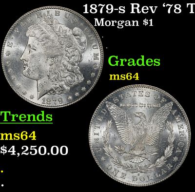 1879-s Rev '78 Top 100 Morgan Dollar $1 ms64 SEGS. A Key Date's Pick, Bid to Win Coin