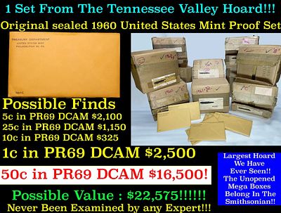 ***Auction Highlight*** Original sealed 1960 United States Mint Proof Set Tennessee Valley 