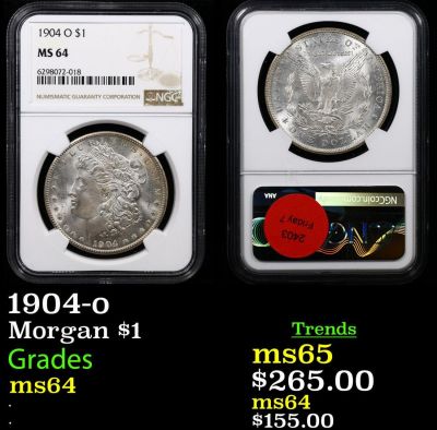 NGC 1904-o Morgan Dollar $1 Graded ms64 By NGC.