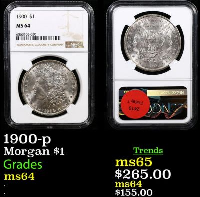 NGC 1900-p Morgan Dollar $1 Graded ms64 By NGC.