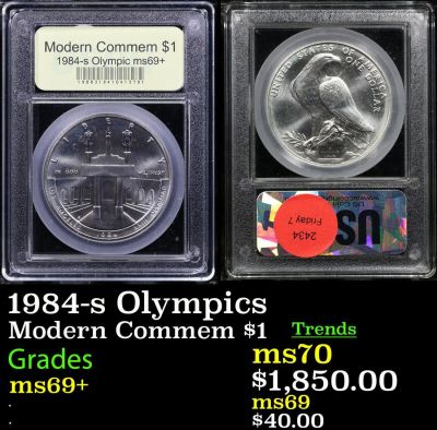 1984-s Olympics Modern Commem Dollar $1 Graded ms69+ BY USCG.