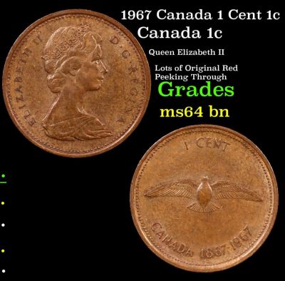 1967 Canada 1 Cent 1c Grades Choice Unc BN. Elizabeth was born in Mayfair, London, as the first
