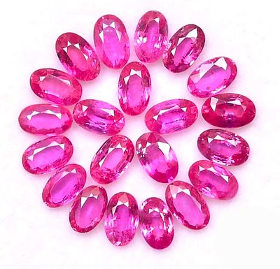 5x3 mm Natural Ruby Oval Cut Lot 25 Pcs 
6.1 Cts 
Mozambique Loose 