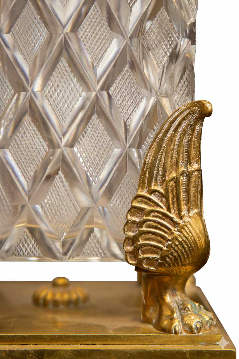 וואזה (אגרטל) עשוי קריסטל מרשים שרכש אדמו"ר המהר"ש לרבנית- באישור נינתו הרבנית חנה גורארי'. נרכש 