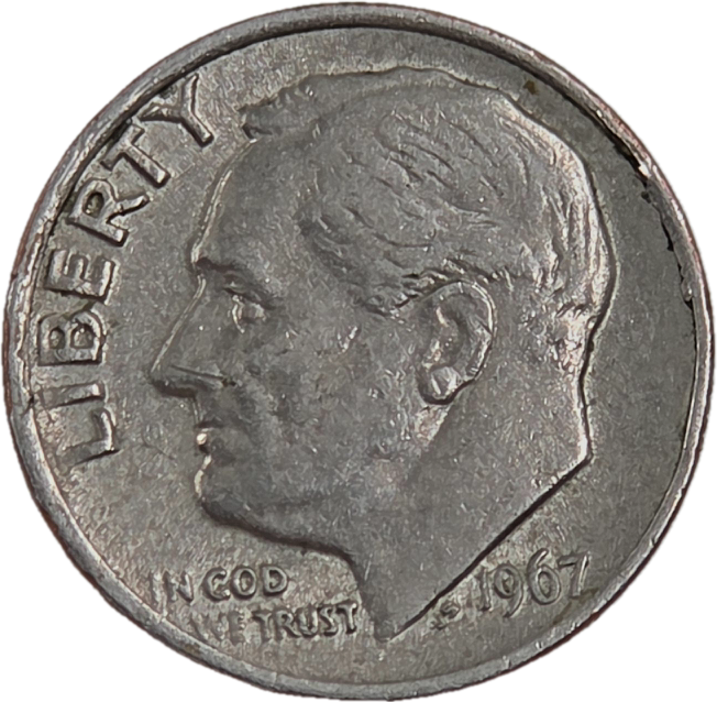 מטבע בערך 1 דיים מידיו הקדושות של הרבי. מוטבע משנת 1967. מצב טוב. 
מצורף אישור מאת הרב יצחק 