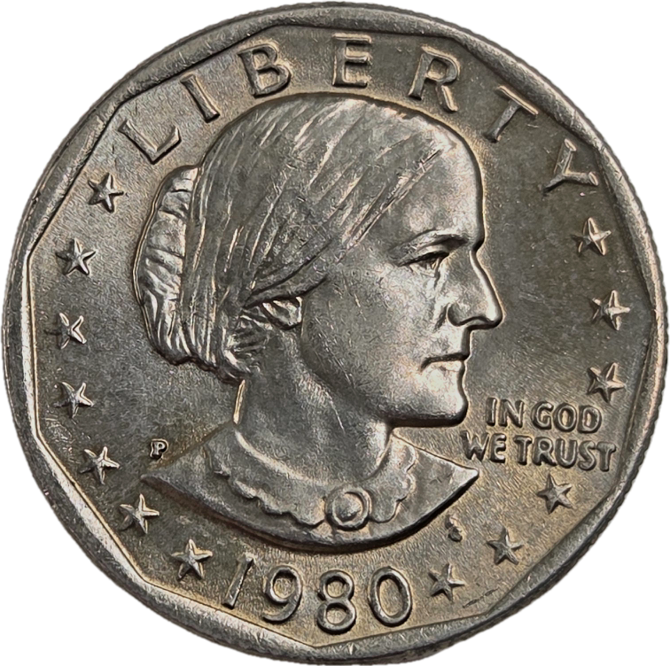 מטבע בערך 1 דולר ארה"ב (מטבע נדיר - מטבע 1 דולר סוזן ב. אנטוני שהוטבע בשנת 1980 - יצא בכמות 