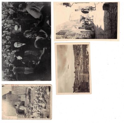 ארבעה תצלומים ארצישראליים מעניינים. א. צפלין בשמי ירושלים. ב. סמטא ירושלמית, ובה נראית עז וסביבה 