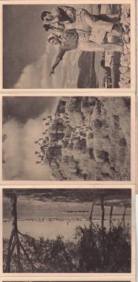 חוברת [10] גלויות 'ממראות הארץ' – דפוס גולדברג – תקופת המנדט. מצב טוב.