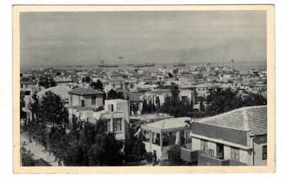 אוסף גלויות תל אביב – תקופת המנדט. 8 גלויות יפות, כולל: פורים בתל אביב. בית הכנסת בתל אביב. 