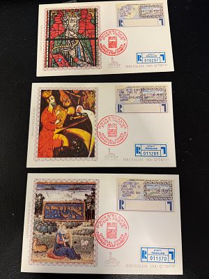 המחיר הופחת! לוט מיוחד ונדיר של 100 יחידות בלבד. של תערוכת בולים אירופית מעטפה רשמית. 3000 לירושלים