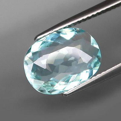 2.94Ct.Ravishing Color&Full Sparkling! Natural Sky Blue Aquamarine Brazil 12x9 mm