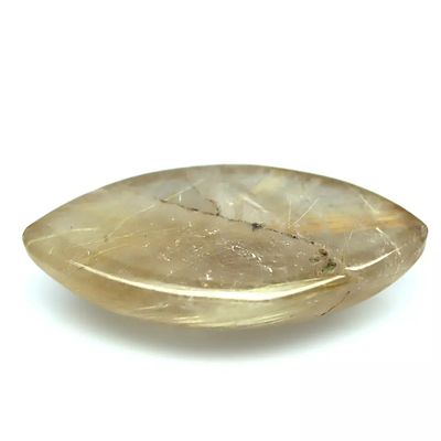 20.80 CT. Unheated Colorless With Golden Rutile Quartz Africa Marquise Cabochon