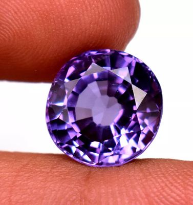 ---8.50 Ct Purple Amethyst Round Cut Loose Gemstone For Ring Use