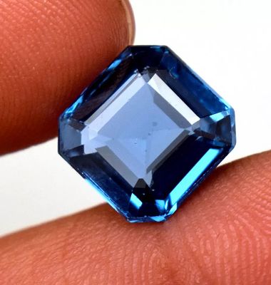 -6.00 Ct Brazil Swiss Blue Topaz Emerald Cut Loose Gemstone For Ring