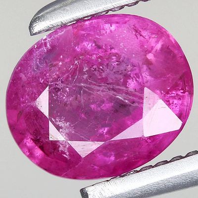 -0.9ct T.W 6x4.9mm Natural Gemstone Oval Unheated Purplish Pink Ruby, Tanzania