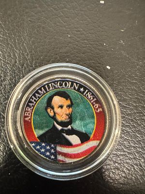 מטבע Quarter מיוחד וחוקי מסדרת הנשיאים של ארה״ב . Abraham Lincoln 1861-1865. הנשיא 16 של ארה״ב.