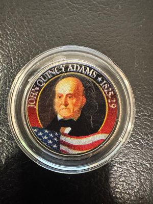 מטבע Quarter מיוחד וחוקי מסדרת הנשיאים של ארה״ב . Jhon Quincy Adams 1825-1829.הנשיא 6 של ארה״ב.