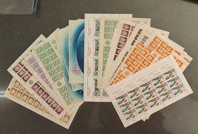 מקבץ ענק של גיליונות בולי ישראל מצבים כחדשים