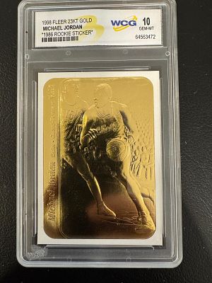 קלף מדהים מוזהב 23kt של מייקל ג׳ורדן 1998 . מדורג 10 .