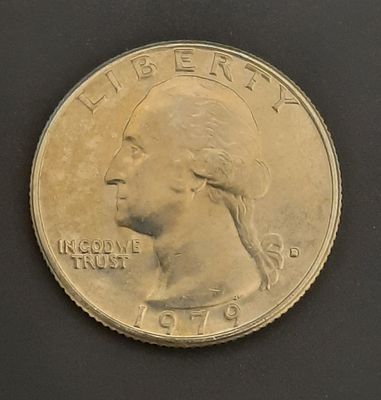 רבע דולר, קוורטר, 25 סנט ארה"ב
מצב מינט UNC
שנה 1979D