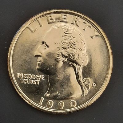 רבע דולר, קוורטר, 25 סנט ארה"ב
מצב מינט UNC
שנה 1990D