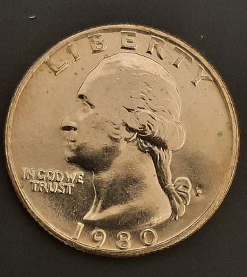 רבע דולר, קוורטר, 25 סנט ארה"ב
מצב מינט UNC
שנה 1980