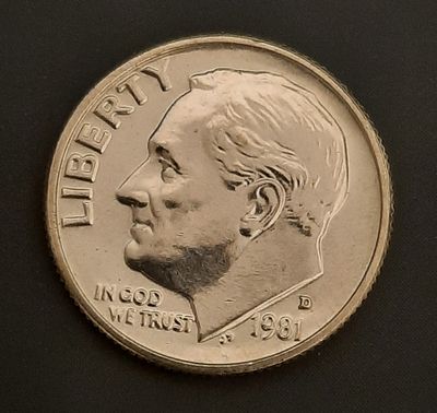 עשר סנט דיים ארה"ב
מצב מינט UNC
שנה 1981D