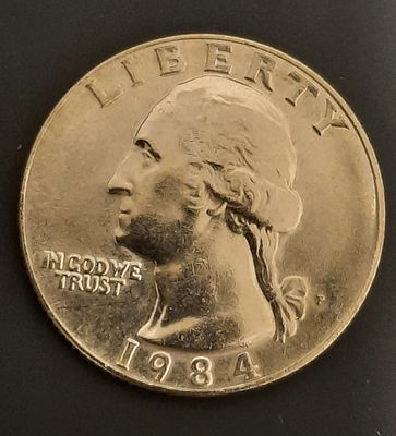 רבע דולר, קוורטר, 25 סנט ארה"ב
מצב מינט UNC
שנה 1984