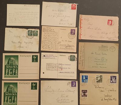 7 מעטפות גרמניה הרייך השלישי , 4 גלויות גרמניה הנאצית . German 3rd Reich