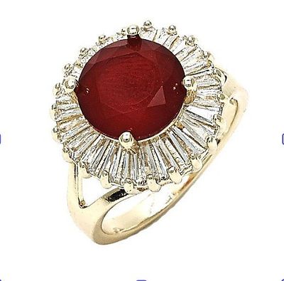 טבעת מרהיבה משולבת באבני רובי אדום יין ואבני זירקוניה