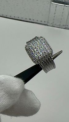 טבעת נדירה זהב גולדפילד לבן וזירקוניה מיקרופייב