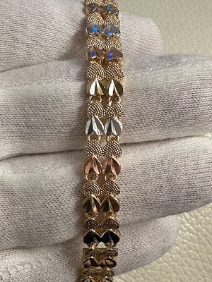 צמיד איטלקי מזהב גולדפילד 3 צבעים