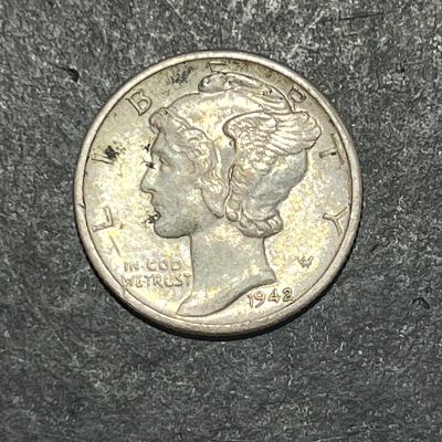 עלה כעת! דיים ארה"ב מרקורי כסף 0.900 1942