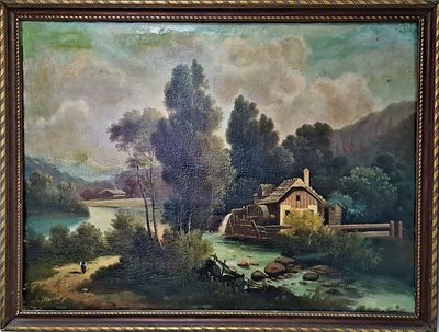 -J. ALBRECHT - ציור שמן על בד עתיק מסוף המאה ה 19! - חתום ומקורי מאוסף פרטי של אישיות ידועה 