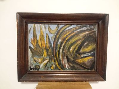 צורות קוביסאות .ציור שמן על הבד חתום עי מרסך ינקו. מידות 60-40. מאחור ניתן לראות חתימה 