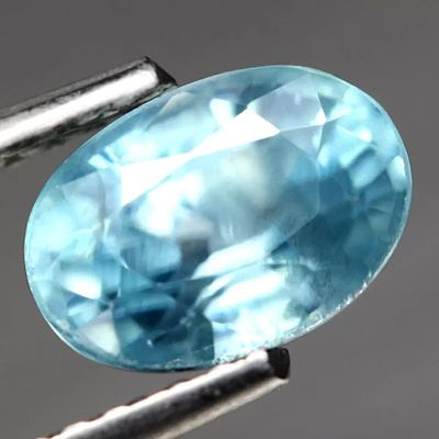 -1.70Ct. Normal Heated Zircon Blue Oval Cambodia Precious Gem Ravishing Color!(E485)
