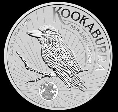 מטבע כסף קוקאבורה האוסטרלי Australian Kookaburra 2025 מציין 35 שנה לסדרת קוקאבורה האוסטרלית 