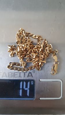 רק 12.5 אחוז עמלה! 14 גרם! שרשרת זהב 18 קראט איטלקית