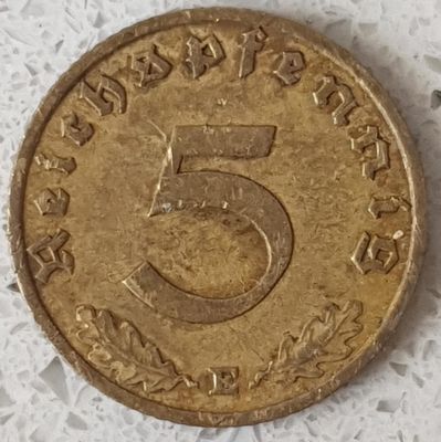 גרמניה הנאצית 1938
מטבע 5 פפינג