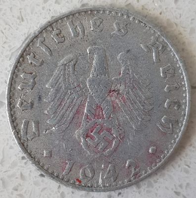 גרמניה הנאצית 1942
מטבע 50 רייכספפינג