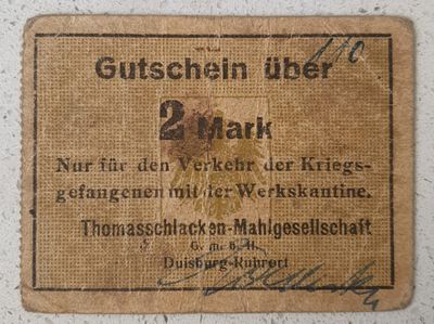 גרמניה מלחמת העולם הראשונה שטר 2 מארק