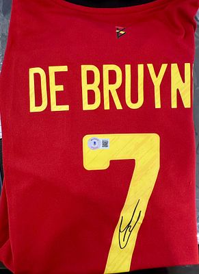חולצה חדשה חתומה של קווין דה ברואנה . בלגיה . חולצת בית 2020. יורו קאפ. מאומתת על ידי Beckett 