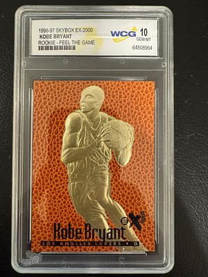 קלף רוקי מיוחד מאוד. מדורג בציון 10. של קובי ברייאנט מוזהב 23k. של חברת Skybox 1996-97. Feel 